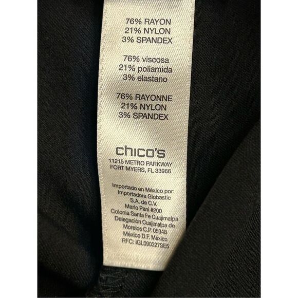 Chicos Womens So Slimming  Cropped Pants Size 10 Black Stretch (0292) - Picture 8 of 8